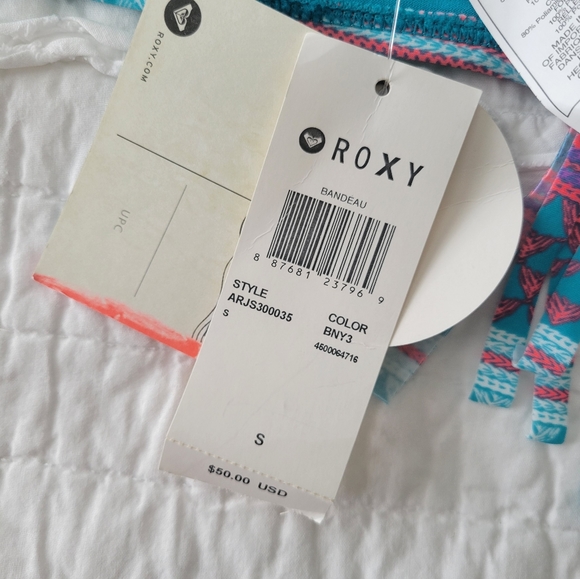 ROXY Fringe Bohemian Aztec Bandeau Bikini Top S NWT Festival Ready Convertible - Picture 8 of 11